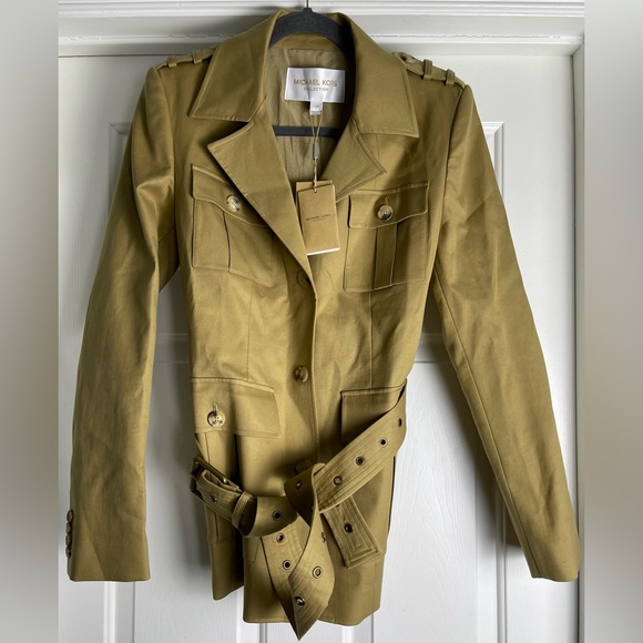 Michael Kors Collection~NWT~ Twill Silk-Lined~Military Jacket~Size 10~MSRP $1690 - Picture 1 of 13